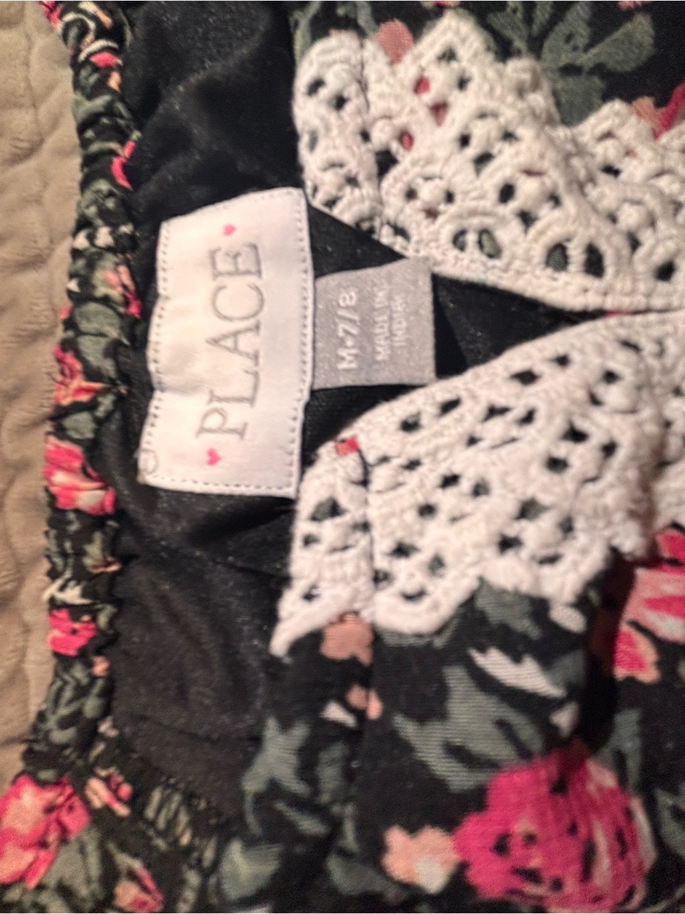 The Children's Place Black Floral Dress with Pink Roses - Picture 3 of 4